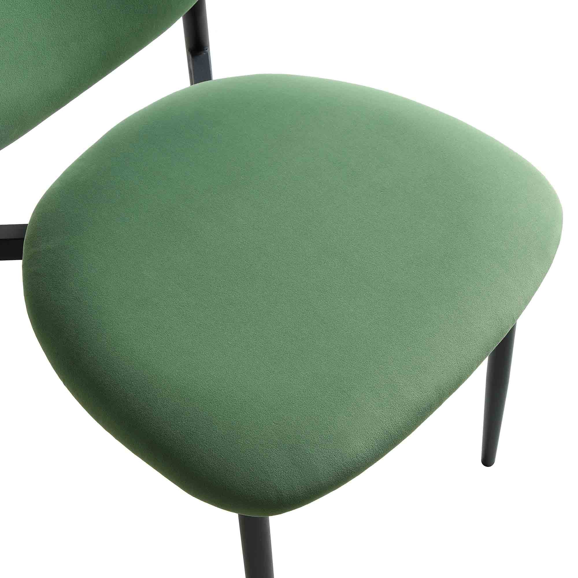 Kelmarsh Set of 2 Grass Green Velvet Upholstered Dining Chairs