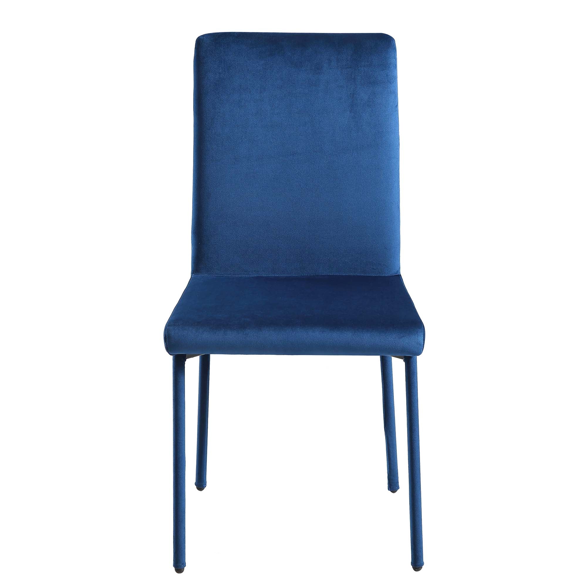 Fernie Set of 2 Navy Blue Velvet Dining Chairs with Upholstered Legs