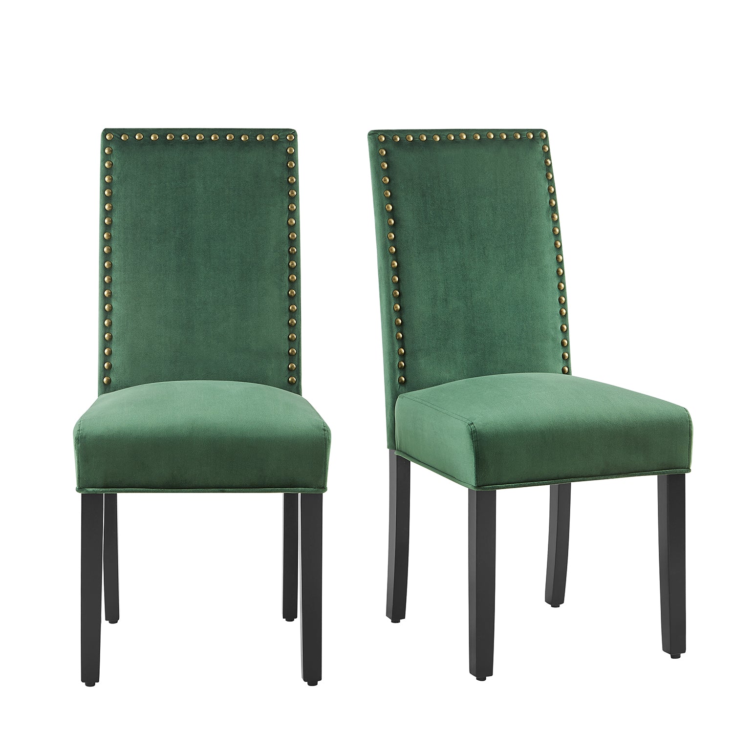 Maidwell Set of 2 Green Velvet Dining Chairs