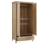 Frances Rattan Double Wardrobe with 1 Drawer, Natural | daals