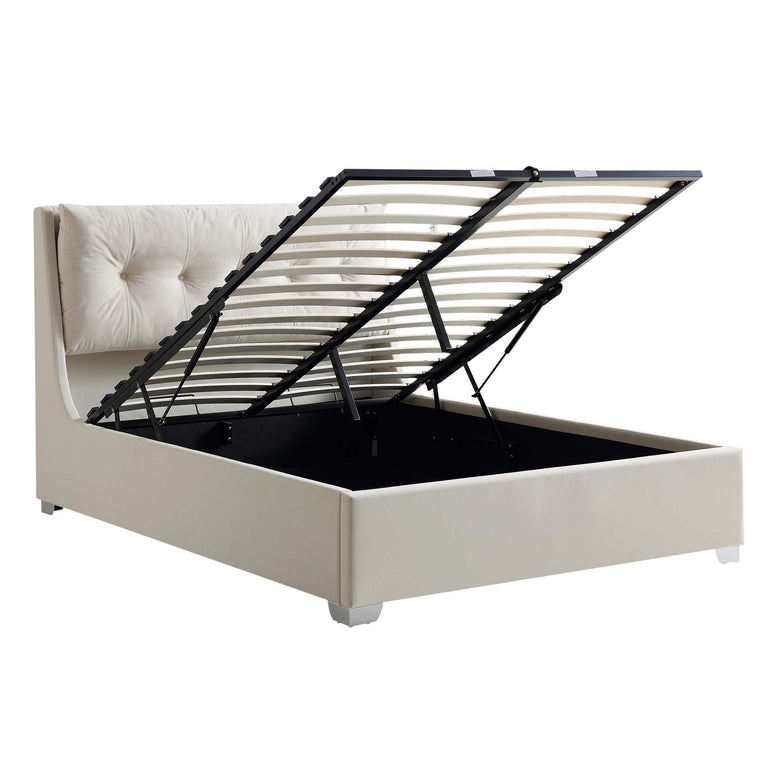 Hadley Champagne Velvet Ottoman Storage Bed | daals