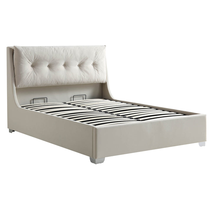 Hadley Champagne Velvet Ottoman Storage Bed | daals