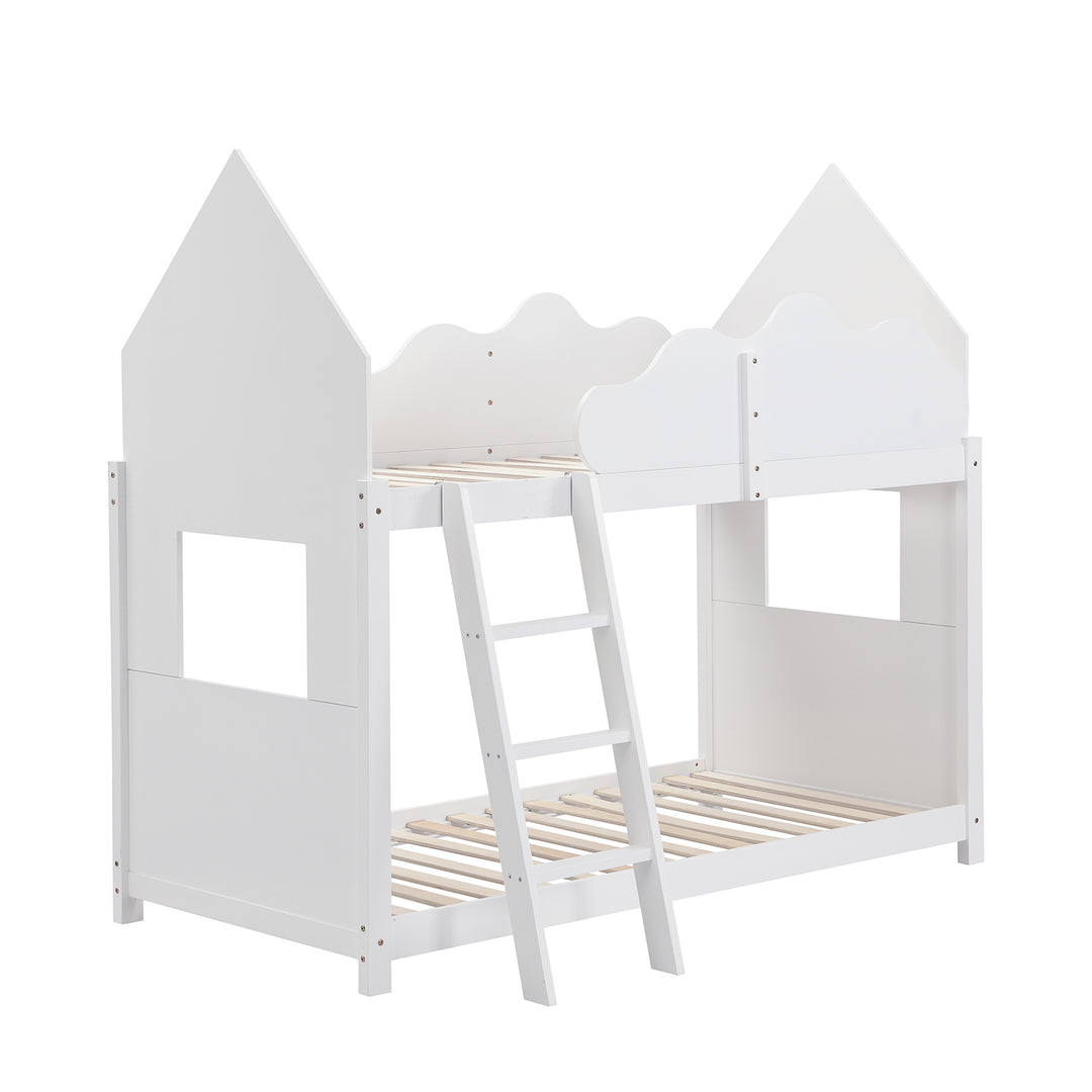 Newton White Solid Wood Kid's Treehouse Bunk Bed | daals