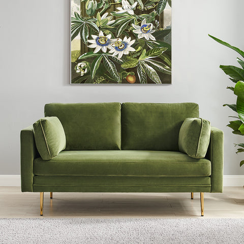 Pelham Velvet Green Velvet Sofa, 2-Seater and 3-Seater | daals