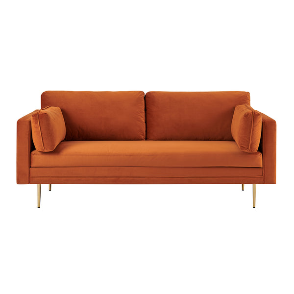 Pelham Velvet Orange Sofa, 2-Seater and 3-Seater | daals
