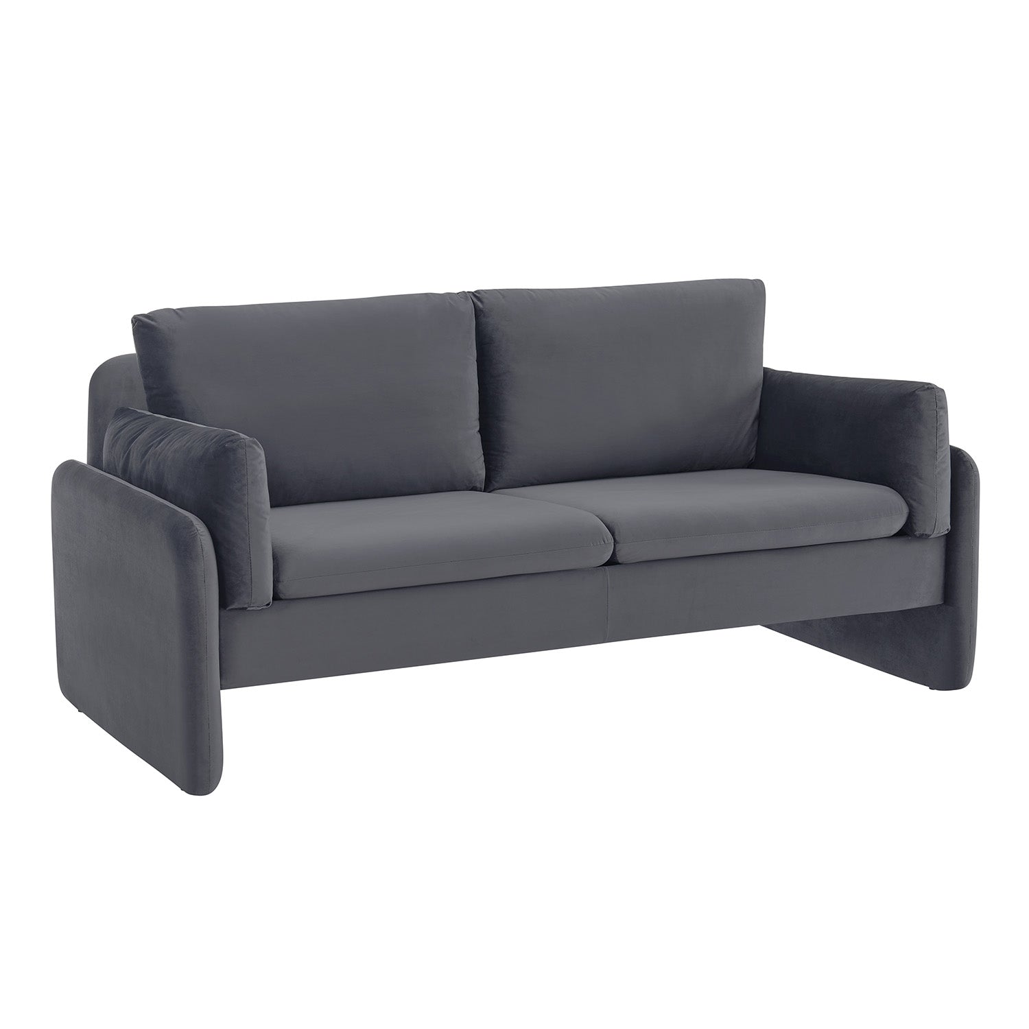 Clapham 2-Seater Grey Velvet Fabric Sofa