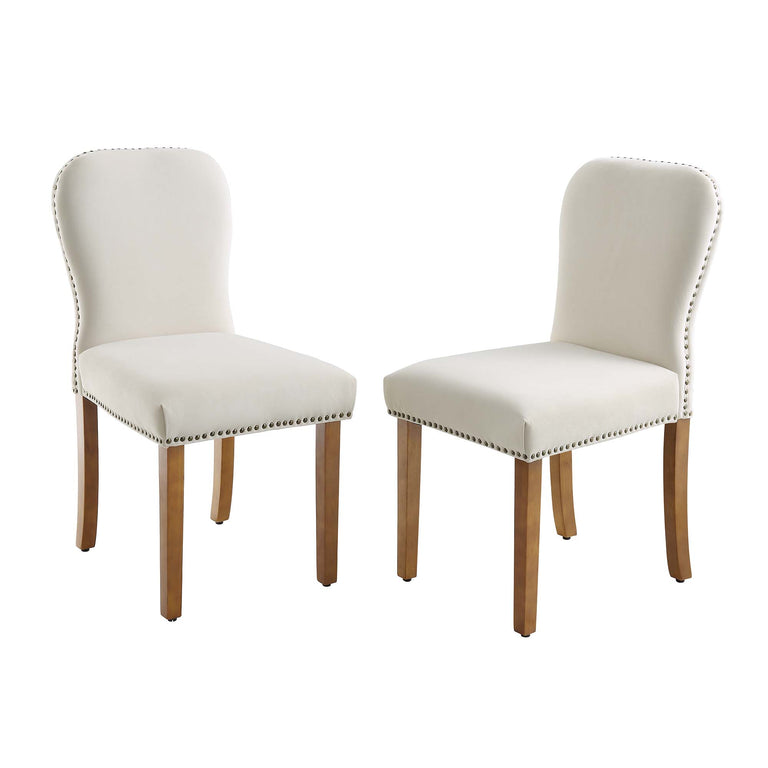 Stanway Set Of 2 Champagne Velvet Dining Chairs Daals 9759