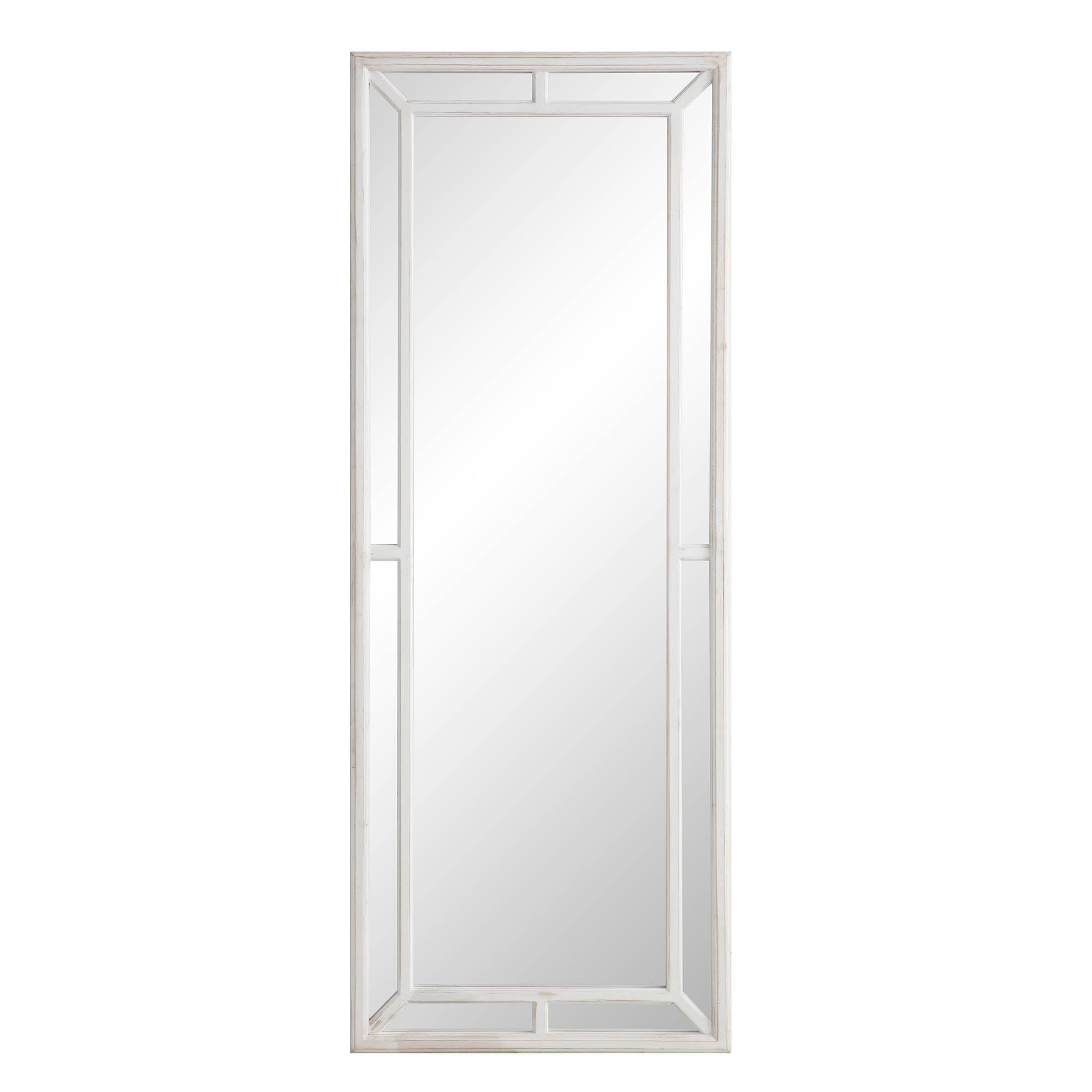 Edgeworth Washed White Full Length Wooden Frame Window Mirror 160 x 60 cm