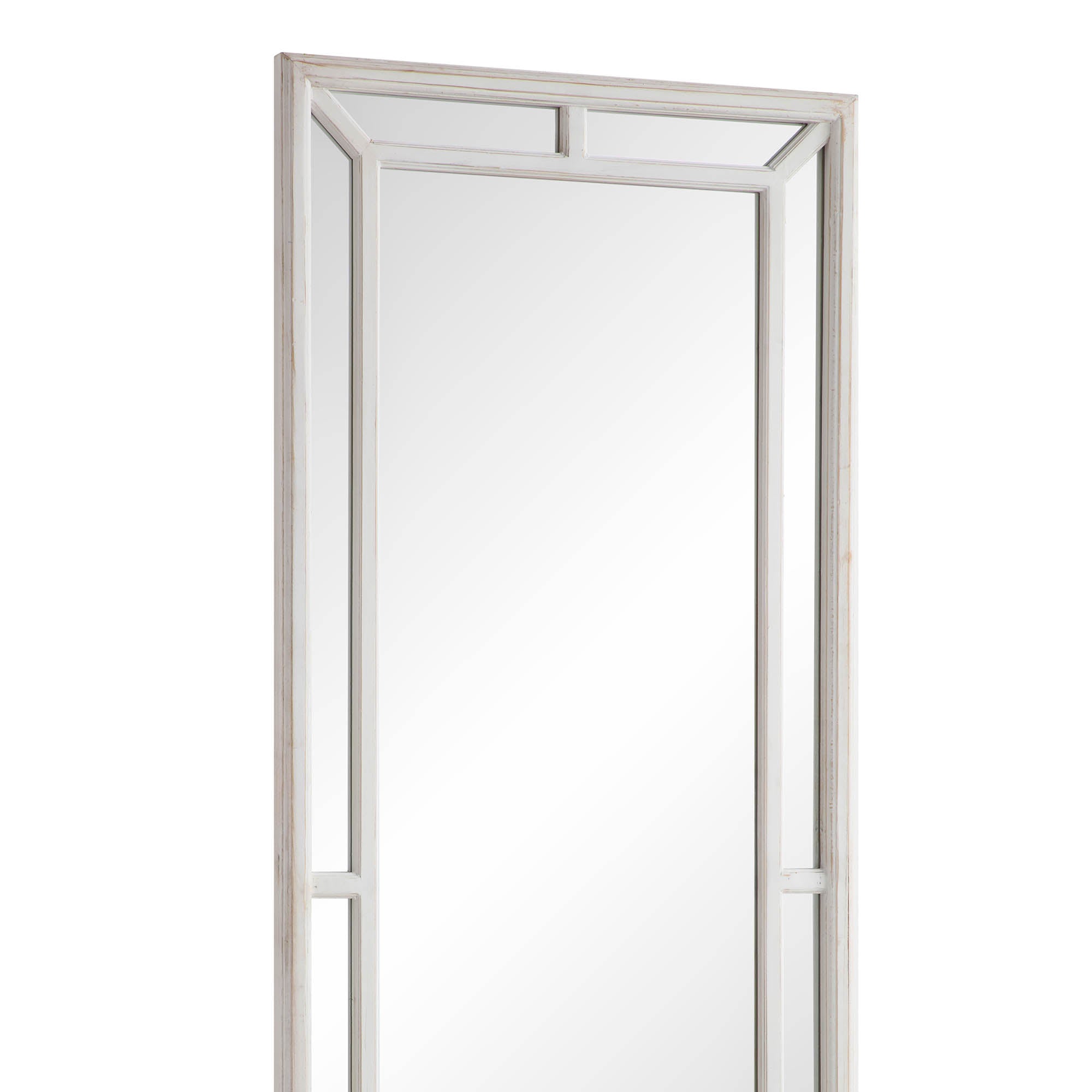 Edgeworth Washed White Full Length Wooden Frame Window Mirror 160 x 60 cm