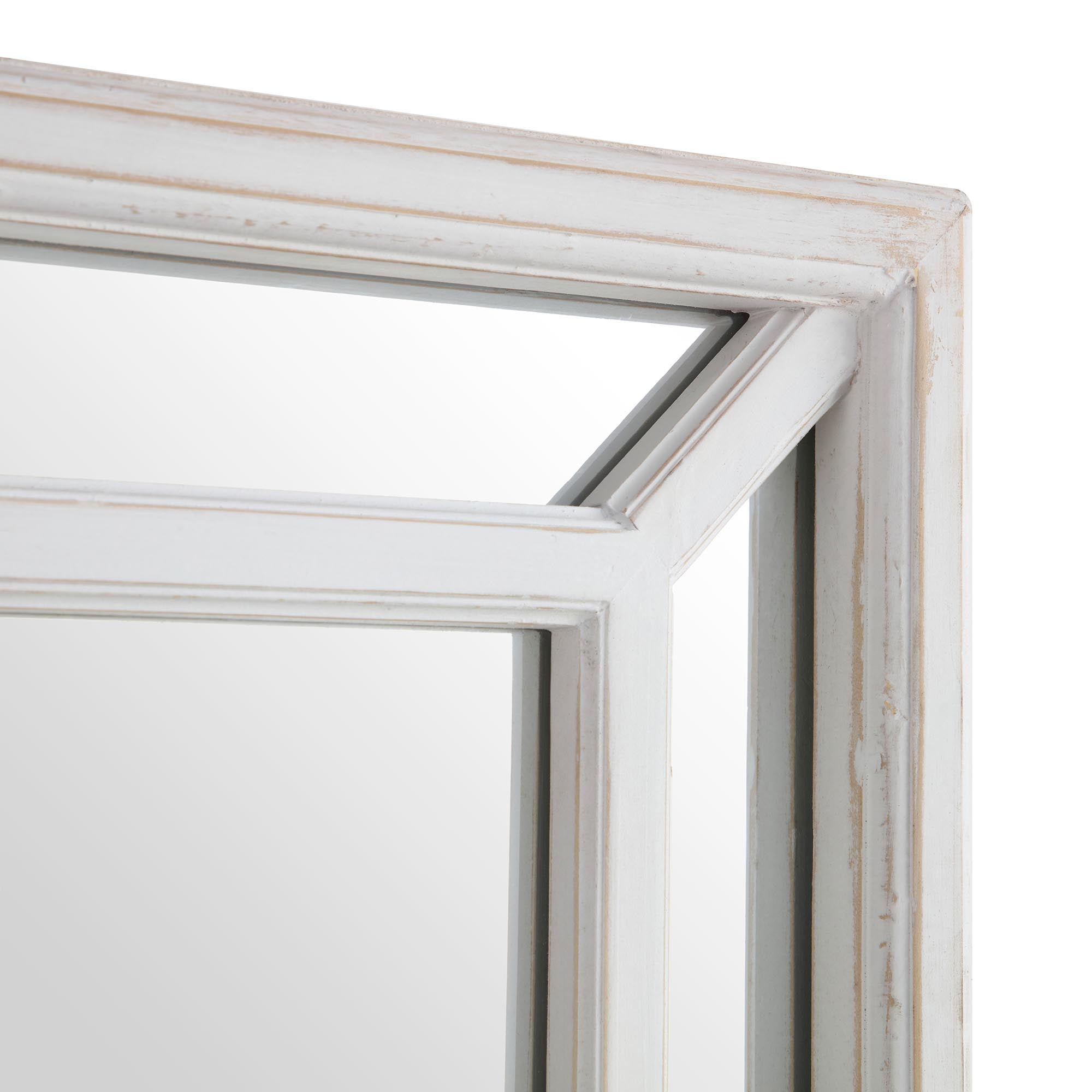 Edgeworth Washed White Full Length Wooden Frame Window Mirror 160 x 60 cm