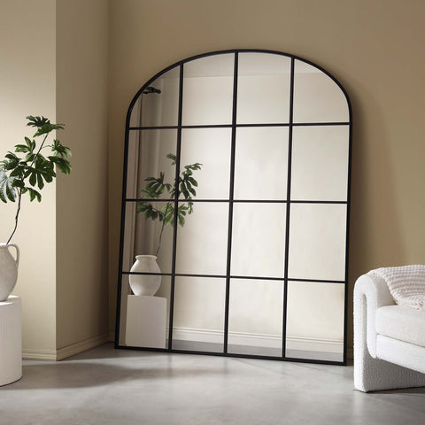 Portobello Arched Full Length Metal Frame Window Mirror 180 x 140 cm ...