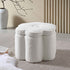 Pollie White Teddy Boucle Storage Stool