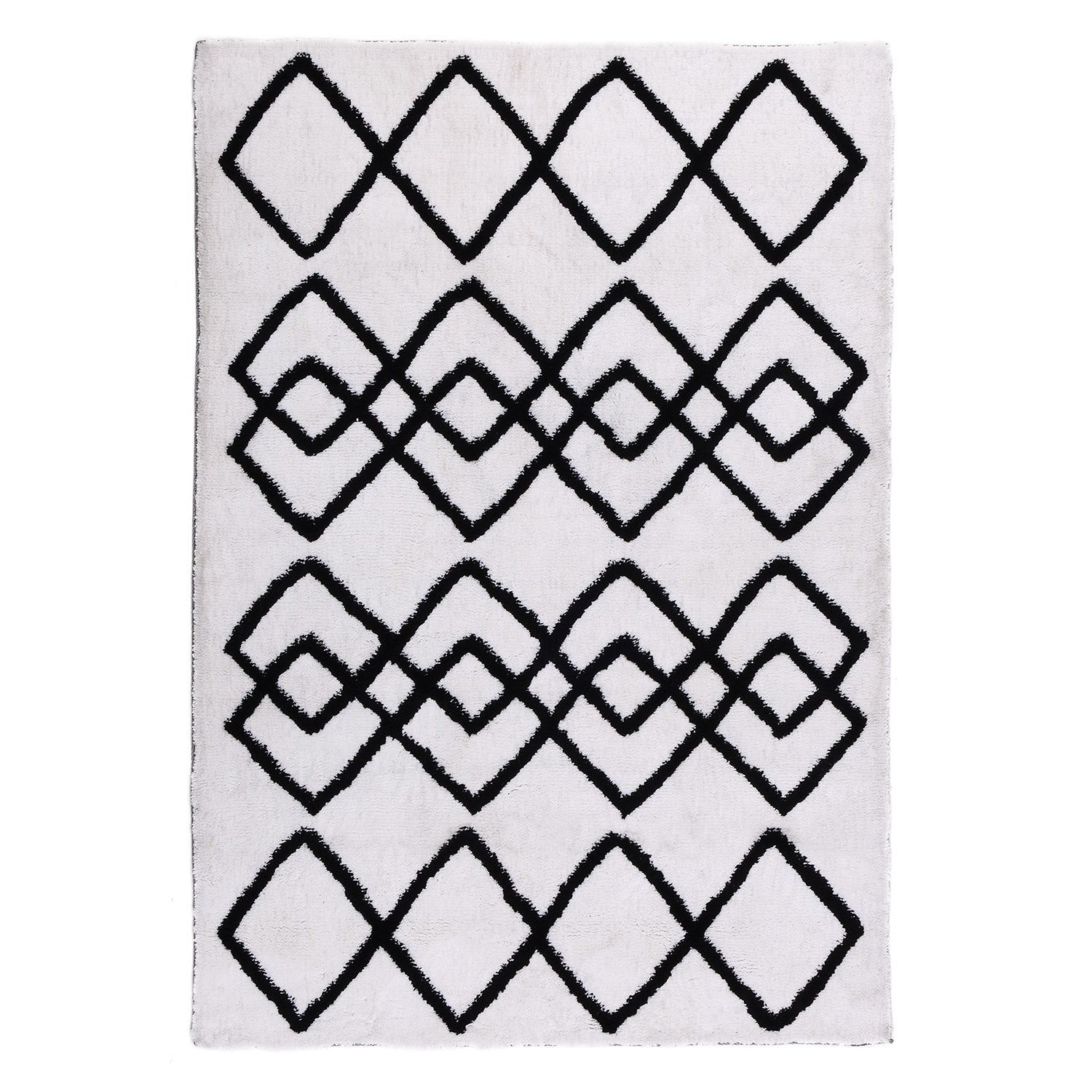 Souk White and Black Berber Tufted Rug - 120 x 170 cm