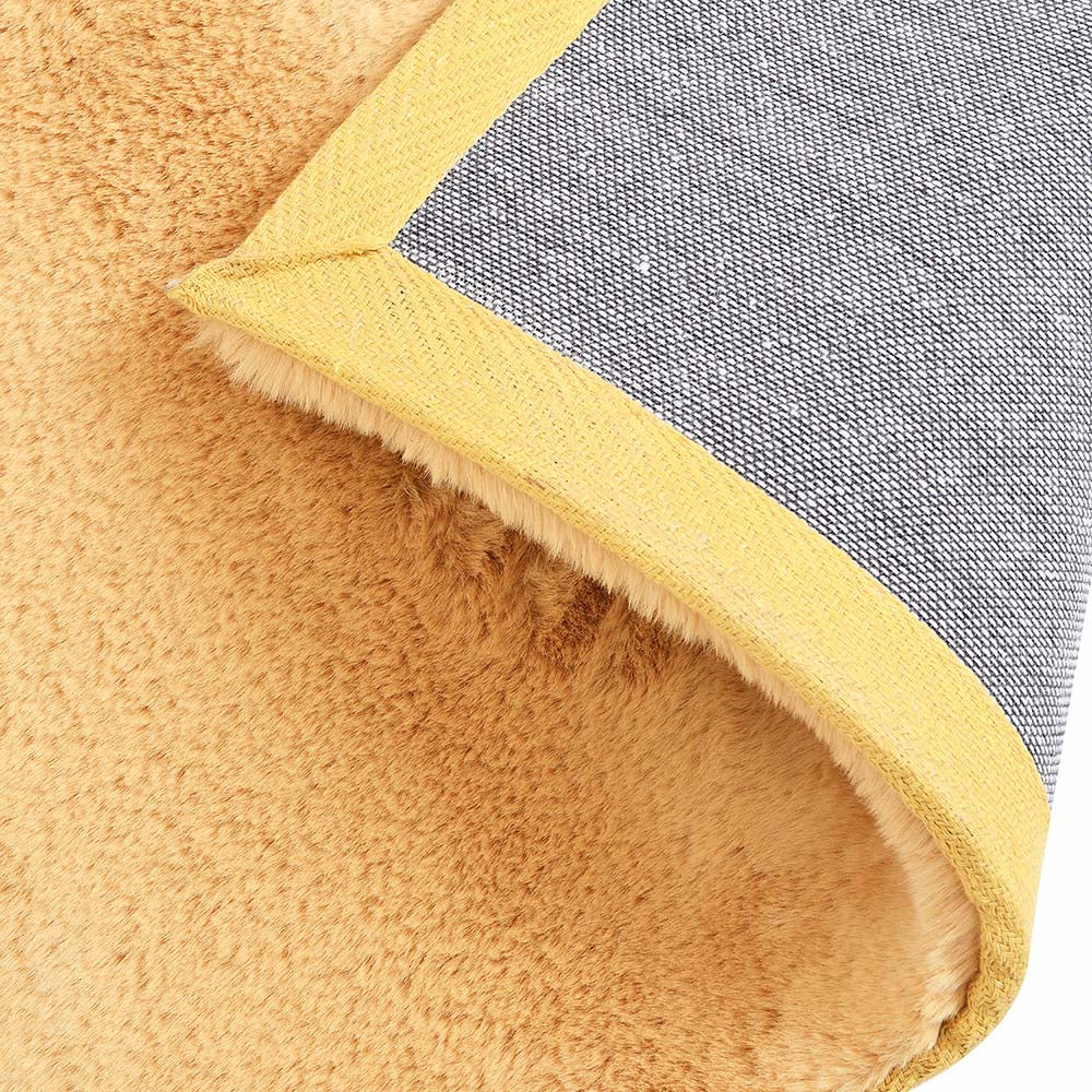 Lush Supersoft Yellow Faux Fur Rug - 120 x 170 cm