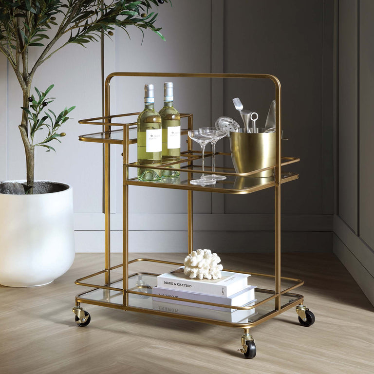 Clementine Antique Brass Effect Drink Trolley | daals