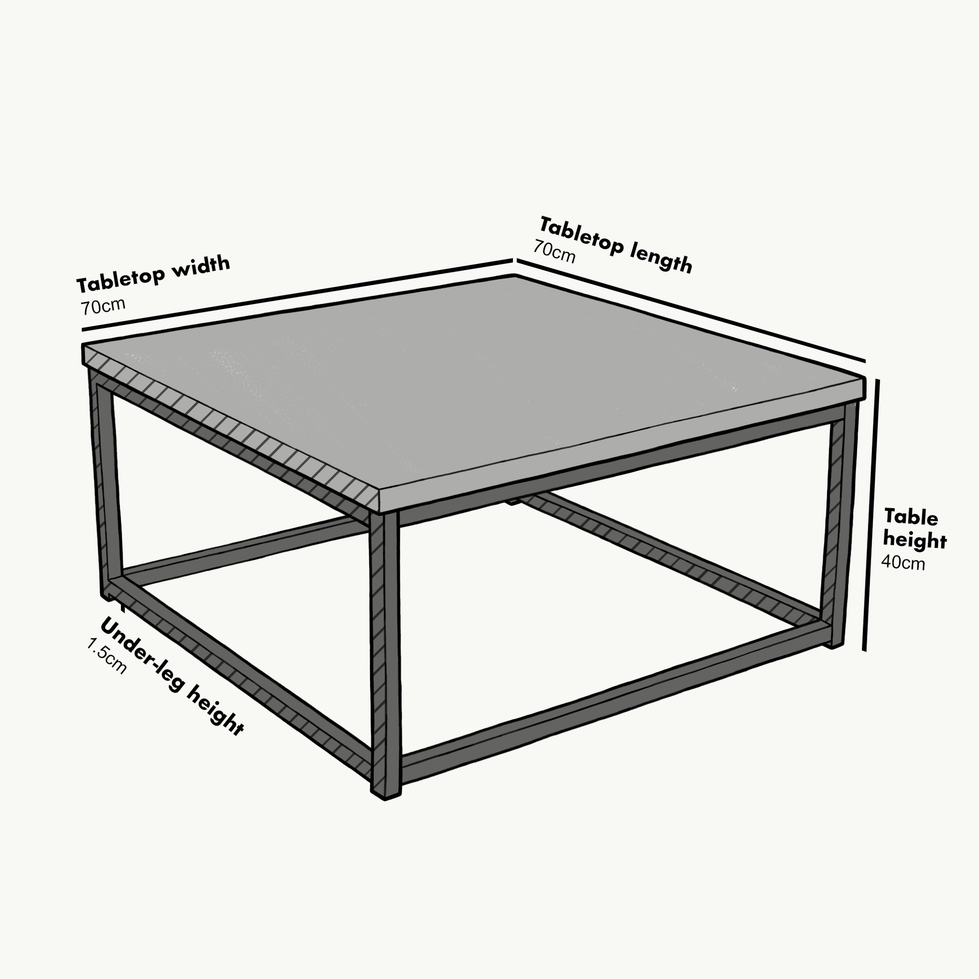 Clive Mid-Century Style Walnut Colour Coffee Table with Black Metal Frame