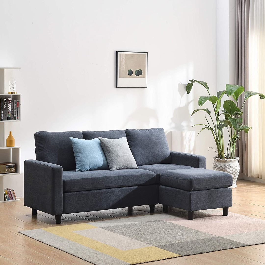 Campbell 3 Seater Sofa with Reversible Chaise in Dark Grey | daals