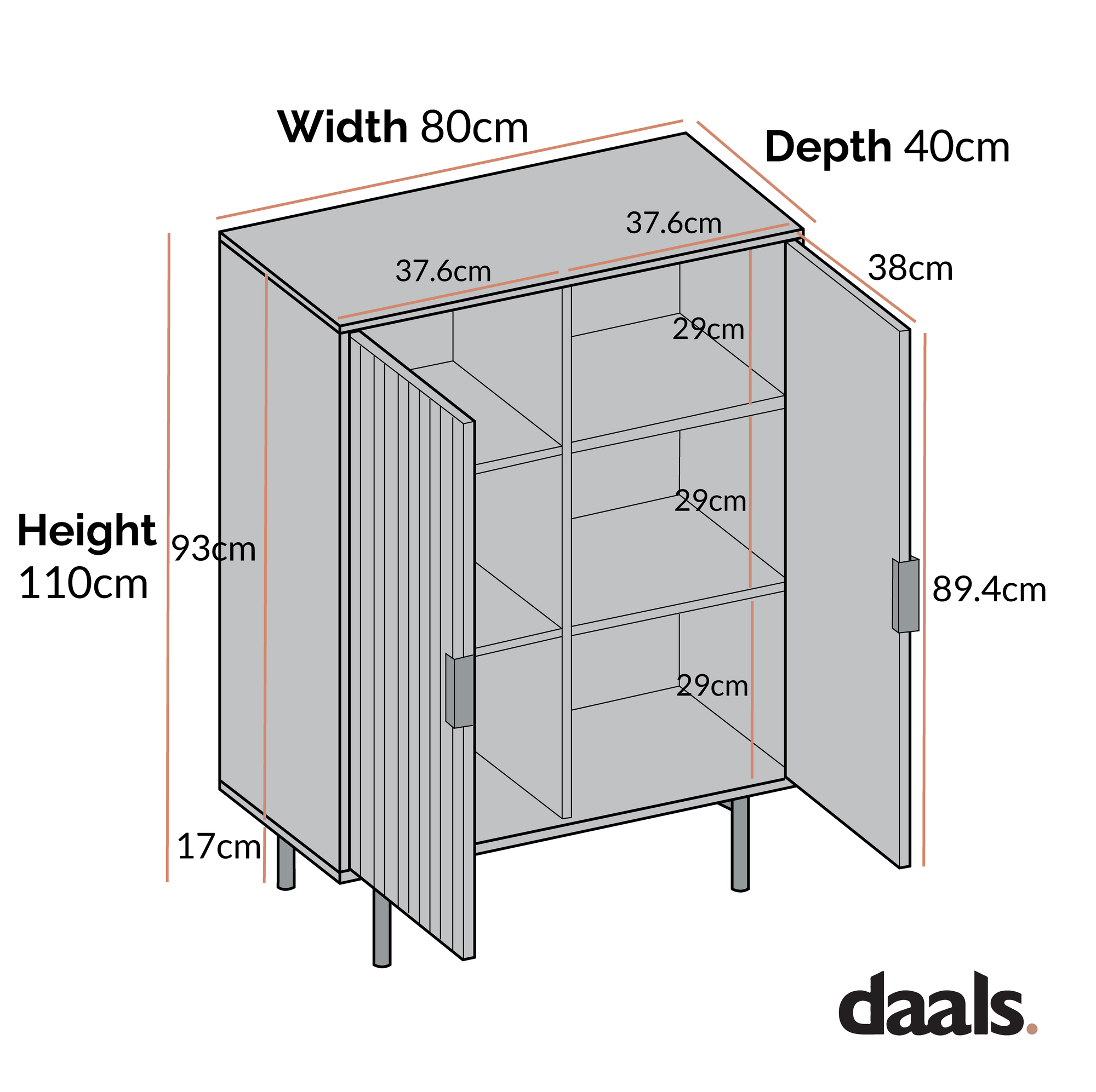 Richmond Ridged Highboard Storage Cabinet, Matte Sage Green